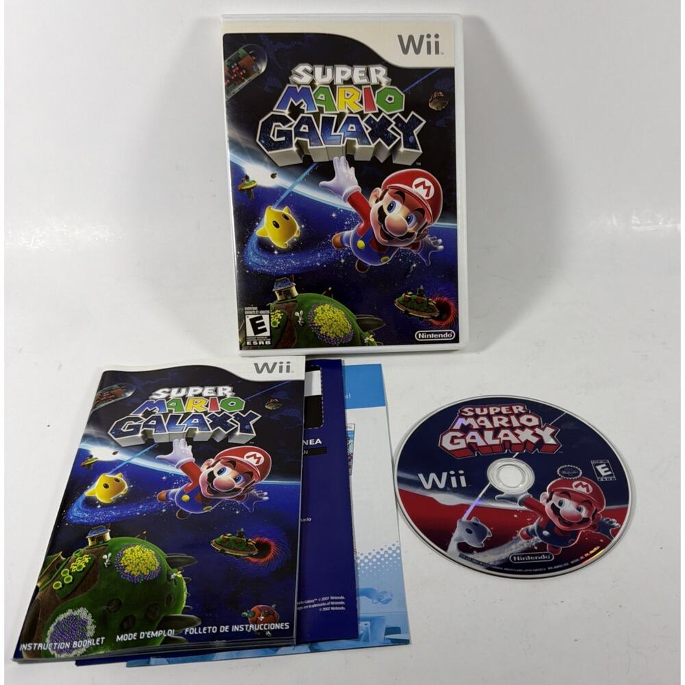 Super Mario Galaxy 1 Video Game for Nintendo Wii - 2007 - Complete